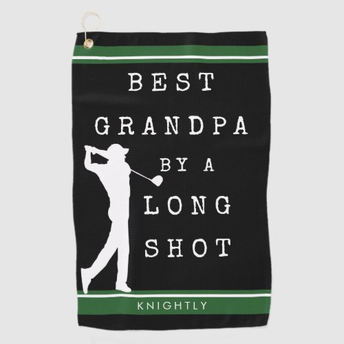 BEST GRANDPA BY A LONG SHOT Personalized Golf Towel
