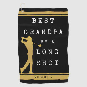 BEST GRANDPA BY A LONG SHOT Personalized Golf Towel