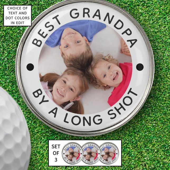 BEST GRANDPA BY A LONG SHOT Photo Golf Ball Marker (Creator Uploaded)