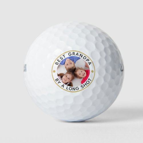 BEST GRANDPA BY A LONG SHOT Photo Golf Balls
