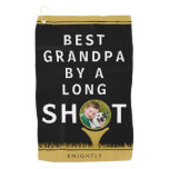 BEST GRANDPA BY A LONG SHOT Photo Personalized Golf Towel BEST GRANDPA BY A LONG SHOT Photo Personalized Golf Towel