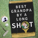 BEST GRANDPA BY A LONG SHOT Photo Personalized Golf Towel<br><div class="desc">Personalized golf towel for the golfer grandfather with the funny saying BEST GRANDPA BY A LONG SHOT and your photo in the golf ball on the golf tee. Great gift for a grandfather's birthday, Grandparent's Day or Father's Day. CHANGES: You can change the black background or stripe colors or the...</div>