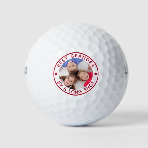 BEST GRANDPA BY A LONG SHOT Photo Red Golf Balls
