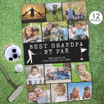 BEST GRANDPA BY PAR 12 Photo Collage Personalized Golf Towel<br><div class="desc">Create a unique photo memory golf towel for the golfer Grandpa utilizing this easy-to-upload photo collage template with 12 pictures with the suggested funny golf saying BEST GRANDPA BY PAR and personalized with name(s) or your custom text in white against an editable black background color. CHANGES: You can change the...</div>