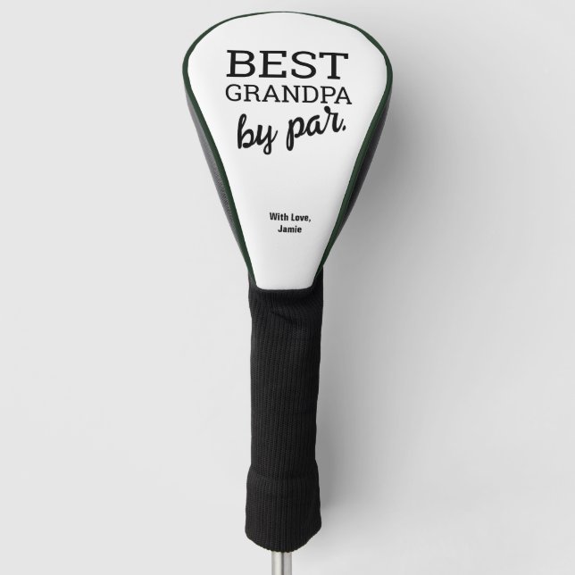 Best Grandpa by par Black White Custom  Golf Head Cover (Front)