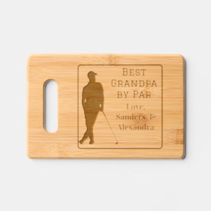 Best Grandpa by Par Charcuterie Golfer Engraved Cutting Board