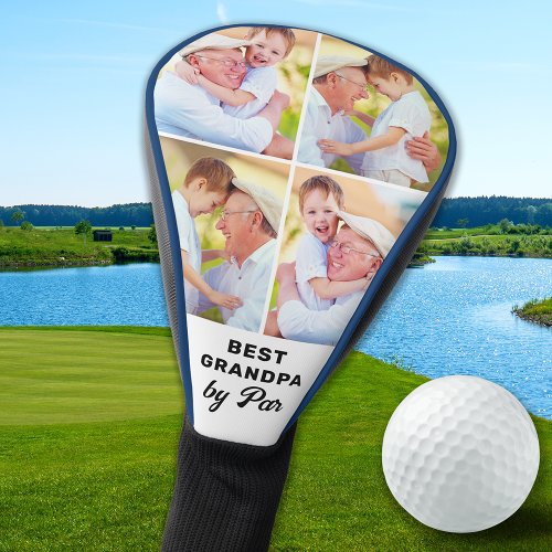 BEST GRANDPA BY PAR Custom 4 Photo Collage Golf Head Cover