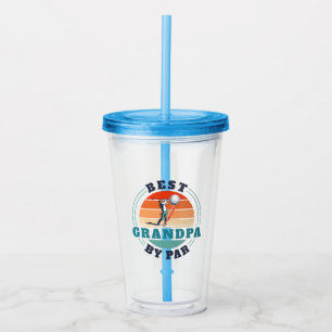 Best Grandpa By Par Custom Golf Retro Acrylic Tumbler