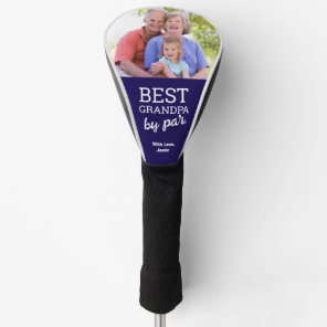 Best Grandpa by par Custom Photo Father's day blue Golf Head Cover