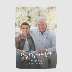 Best Grandpa By Par Custom Photo Golf Towel