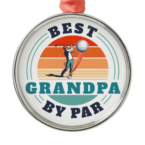 Best Grandpa By Par Custom Retro Metal Ornament