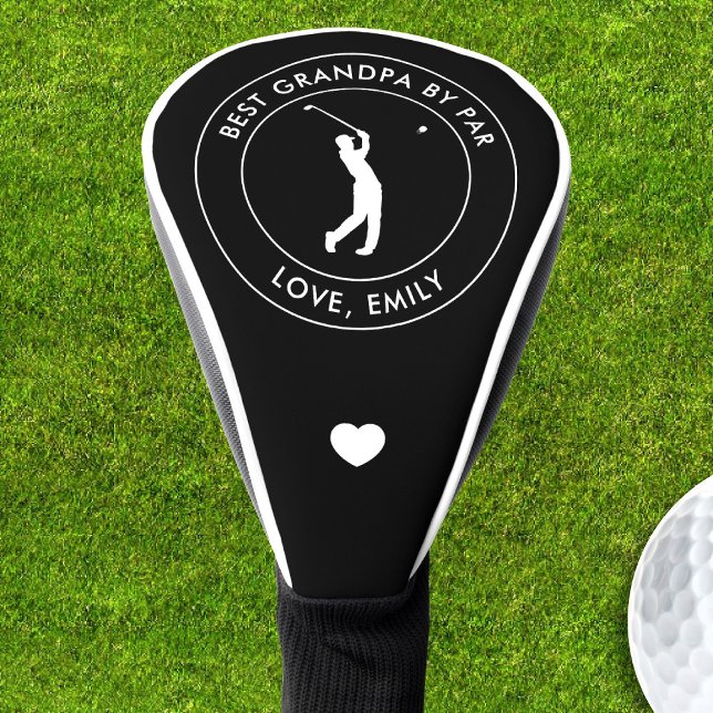 Best Grandpa By Par Custom Text Golfer Name Golf Head Cover (Creator Uploaded)