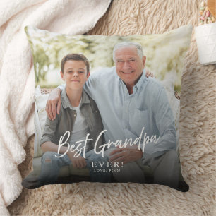 Best Grandpa By Par Custom Two Photo Keepsake Throw Pillow