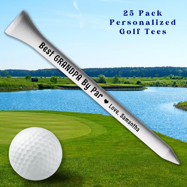 Best GRANDPA By Par - Cute Golfer Personalized Golf Tees (Creator Uploaded)
