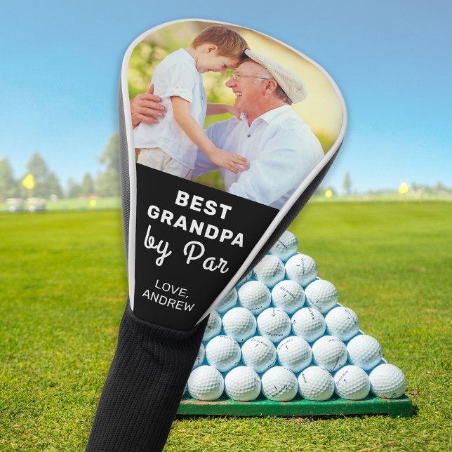 Best Grandpa By Par Fathers Day Custom Photo Golf Head Cover (Creator Uploaded)