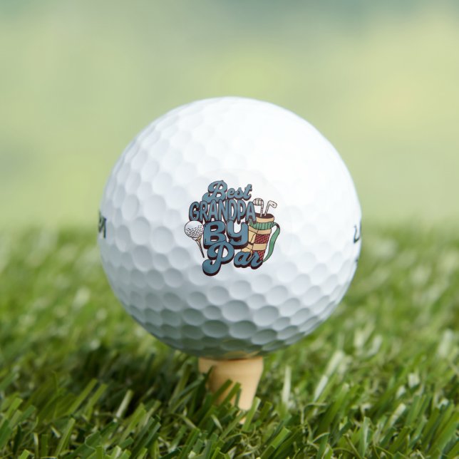 Best Grandpa By Par Father's Day Golf Balls (Insitu Tee)