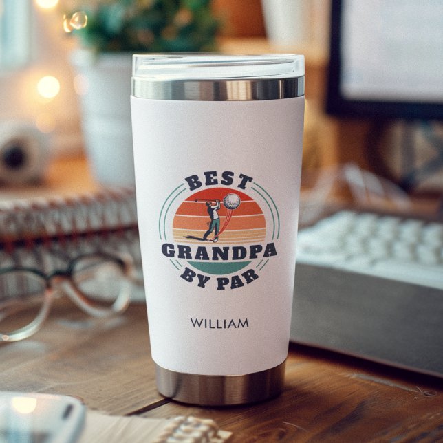 Best Grandpa By Par Fathers Day Retro Custom Insulated Tumbler (Best Grandpa By Par Fathers Day Retro Custom Insulated Tumbler)