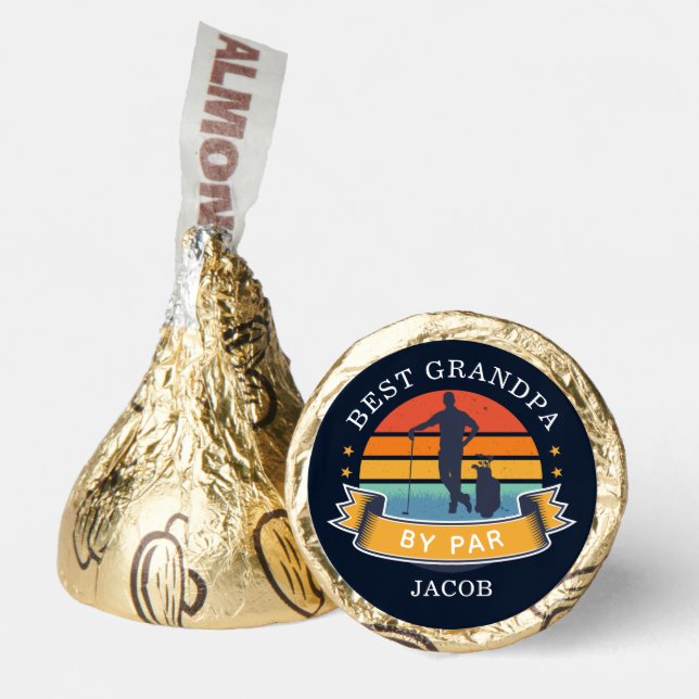 Best Grandpa By Par Fathers Day Retro Name Hershey®'s Kisses® (Front)