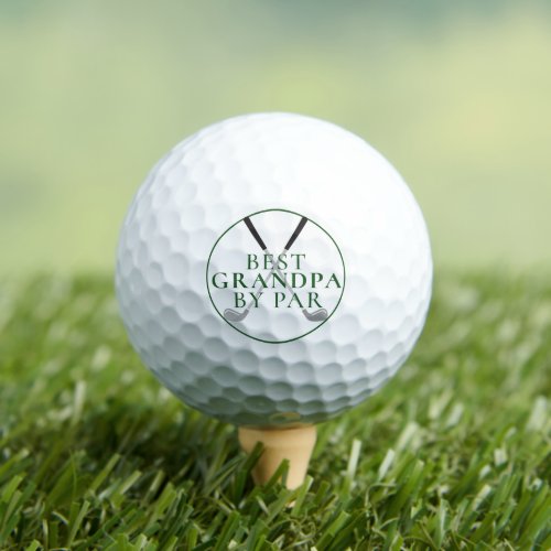 BEST GRANDPA BY PAR Funny Green Golf Clubs Golf Balls - For the special golf-enthusiast grandfather, give this gift of a set of golf balls with the funny saying BEST GRANDPA BY PAR in an editable green text color and white. Great gift for the golfer grandpa for Grandparents Day, Father's Day, his birthday or a holiday. ASSISTANCE:  For help with design modification or personalization, color change, transferring the design to another product or help with creating a custom design, contact the designer BEFORE ORDERING via the Zazzle Chat MESSAGE tab or email makeitaboutyoustore@gmail.com.