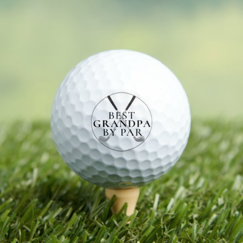 BEST GRANDPA BY PAR Funny Saying Black White Golf Balls