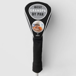 Best Grandpa By Par Golf Gift Name Photo  Black Head Cover