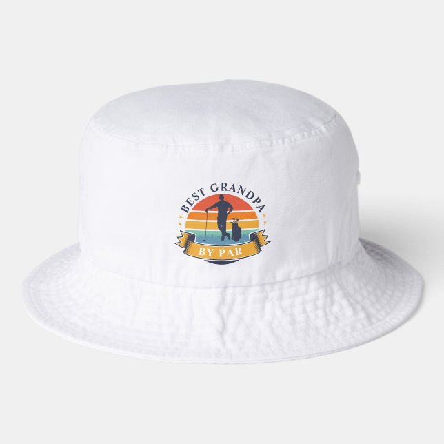 Best Grandpa By Par Golf Lover Custom Bucket Hat (Front)