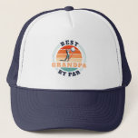 Best Grandpa By Par Golf Lover Grandparents Day Trucker Hat<br><div class="desc">Retro Best Grandpa By Par design you can customize for the recipient of this cute golf theme design. Perfect gift for Father's Day or grandfather's birthday. The text "GRANDPA" can be customized with any dad moniker by clicking the "Personalize" button above. Can also double as a company swag if you...</div>