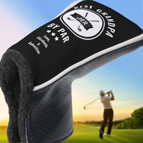 Best Grandpa By Par Golfer Golf Lover Black Modern Golf Head Cover