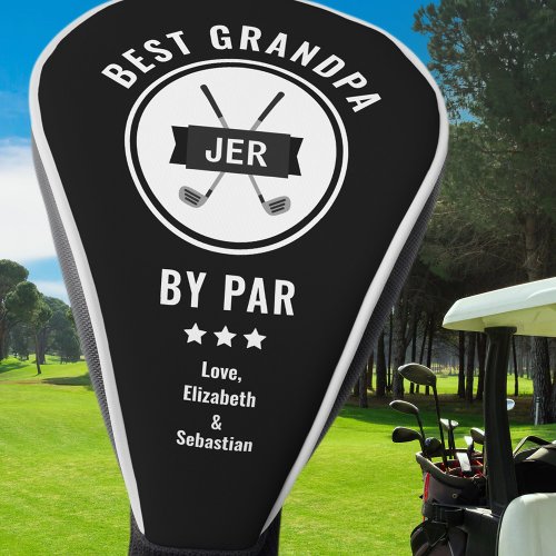 Best Grandpa By Par Golfer Golf Lover Modern Black Golf Head Cover