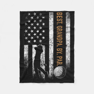 Best Grandpa By Par Golfing Gifts Grandpa Father's Fleece Blanket