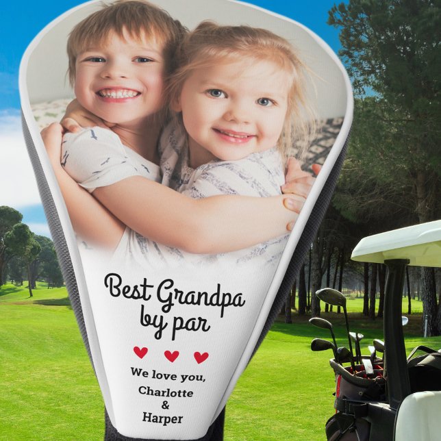 Best Grandpa By Par Modern Photo Keepsake Customo Golf Head Cover (Best Grandpa By Par Create Unique Custom Photo Golf Head Cover)