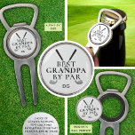 BEST GRANDPA BY PAR Monogram Bottle Opener Divot Tool<br><div class="desc">Recognize a special golf-enthusiast grandfather with this personalized golf All-in-One Golf Ball Marker, Bottle Opener and Divot Tool featuring the funny golf title BEST GRANDPA BY PAR with a monogram or name in your choice of text and background colors. ASSISTANCE: For help with design modification or personalization, color change, transferring...</div>