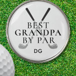 BEST GRANDPA BY PAR Monogram Name Clubs Golf Ball Marker<br><div class="desc">Recognize a special golf-enthusiast grandfather with this personalized set of 3 golf ball markers featuring the funny golf title BEST GRANDPA BY PAR with a monogram or name in your choice of text and background colors. ASSISTANCE: For help with design modification or personalization, color change, transferring the design to another...</div>