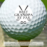 BEST GRANDPA BY PAR Monogram Name Clubs Golf Balls<br><div class="desc">Recognize a special golf-enthusiast grandfather with these personalized set of golf balls featuring the funny golf title BEST GRANDPA BY PAR with a monogram or name in your choice of text and background colors. ASSISTANCE: For help with design modification or personalization, color change, transferring the design to another product or...</div>