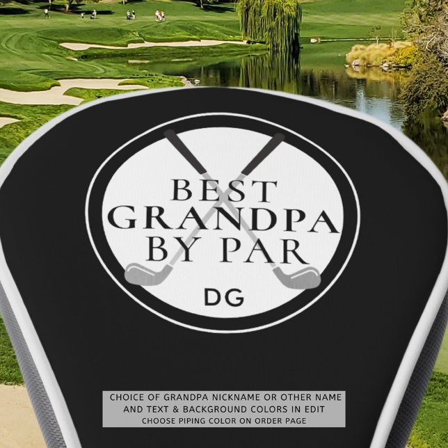 BEST GRANDPA BY PAR Monogram Name Clubs Golf Head Cover (Creator Uploaded)