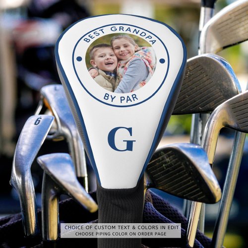 BEST GRANDPA BY PAR Monogram Photo Blue Golf Head Cover