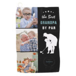 Best Grandpa By Par | Monogram Photo Collage Golf Towel Best Grandpa By Par | Monogram Photo Collage Golf Towel