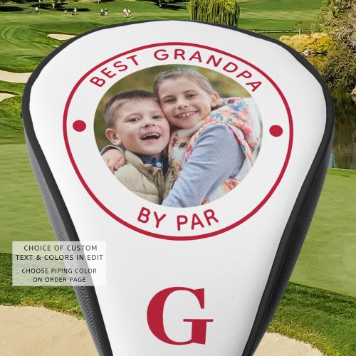BEST GRANDPA BY PAR Monogram Red Photo Golf Head Cover