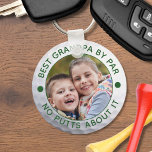 BEST GRANDPA BY PAR One Photo Funny Custom Keychain<br><div class="desc">For the special golf lover grandfather, create unique photo keychain featuring your picture on a golf ball image and the suggested editable funny title BEST GRANDPA BY PAR - NO PUTTS ABOUT IT or your custom text in your choice of text and colors (shown in green). ASSISTANCE: For help with...</div>
