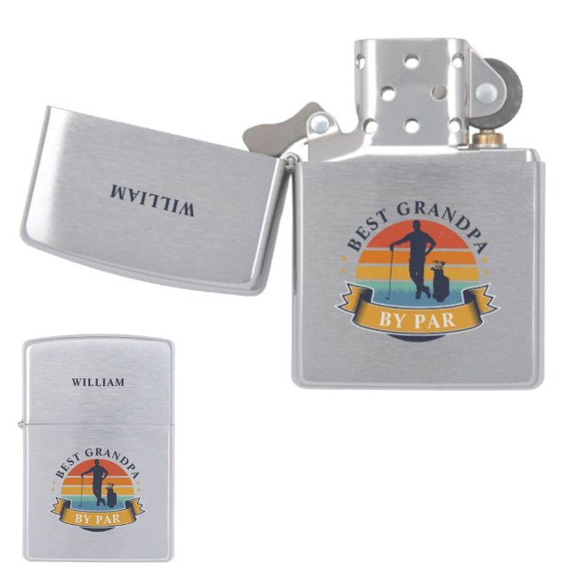 Best Grandpa By Par Personalized Golfer Zippo Lighter (Creator Uploaded)