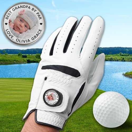 Best GRANDPA By Par Personalized Modern Photo Golf Glove