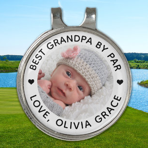 Best GRANDPA By Par Personalized Modern Photo Golf Hat Clip