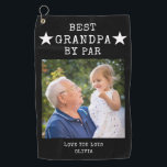 Best Grandpa by Par Personalized Photo Gift  Golf Towel<br><div class="desc">Black and white  Best grandpa by Par golf towel personalized with photo and name. Makes best gifts for golfers for fathers day, birthday and holidays.</div>