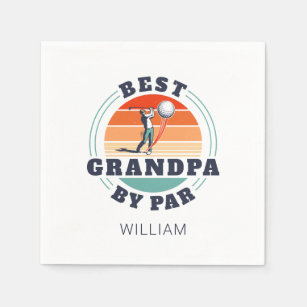 Best Grandpa By Par Personalized Retro Fathers Day Napkins