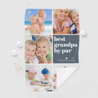 Best Grandpa by Par | Photo Collage Father's Day Golf Towel