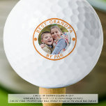 BEST GRANDPA BY PAR Photo Custom Color Golf Balls<br><div class="desc">Create unique photo golf balls with the editable funny golf saying BEST GRANDPA BY PAR (or your title) in your choice of text, dot and circle frame colors in EDIT (shown in orange) for a special golf-enthusiast grandfather. Makes a fun and meaningful gift for grandpa for his birthday, Grandparents Day,...</div>