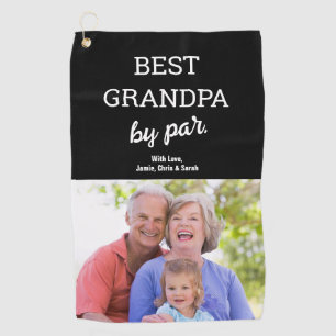 Best Grandpa by Par Photo Father's day Custom Golf Towel