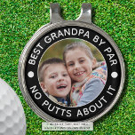 BEST GRANDPA BY PAR Photo Funny Custom Colors Golf Hat Clip<br><div class="desc">For the special golf lover grandfather with a sense of humor, create a unique golf hat clip ball marker with the editable funny title BEST GRANDPA BY PAR - NO PUTTS ABOUT IT or your custom text and personalized with a picture in your choice of text and background color combinations...</div>