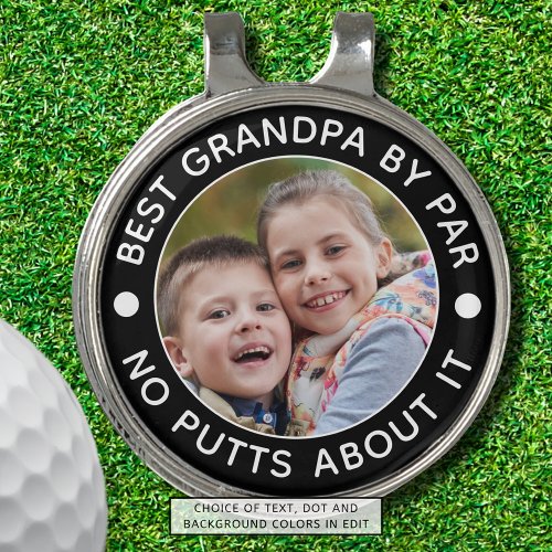 BEST GRANDPA BY PAR Photo Funny Custom Colors Golf Hat Clip