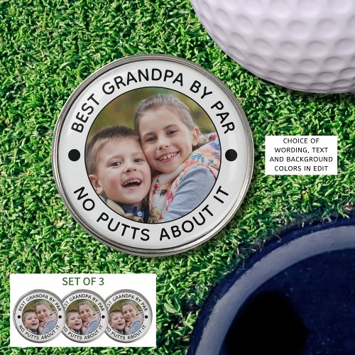BEST GRANDPA BY PAR Photo Funny Custom Golf Ball Marker